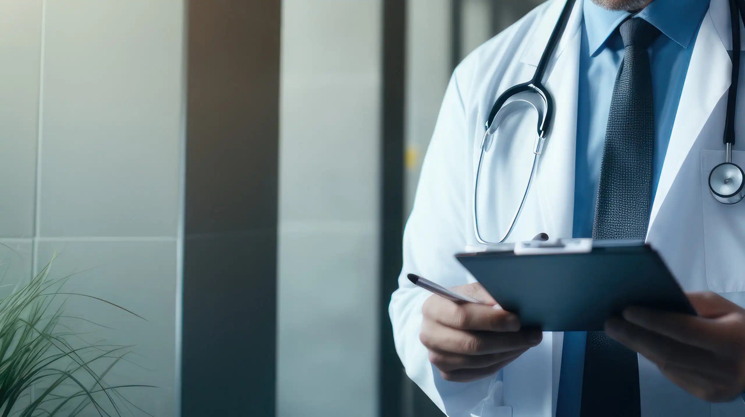 Medical professional working on clinical documentation